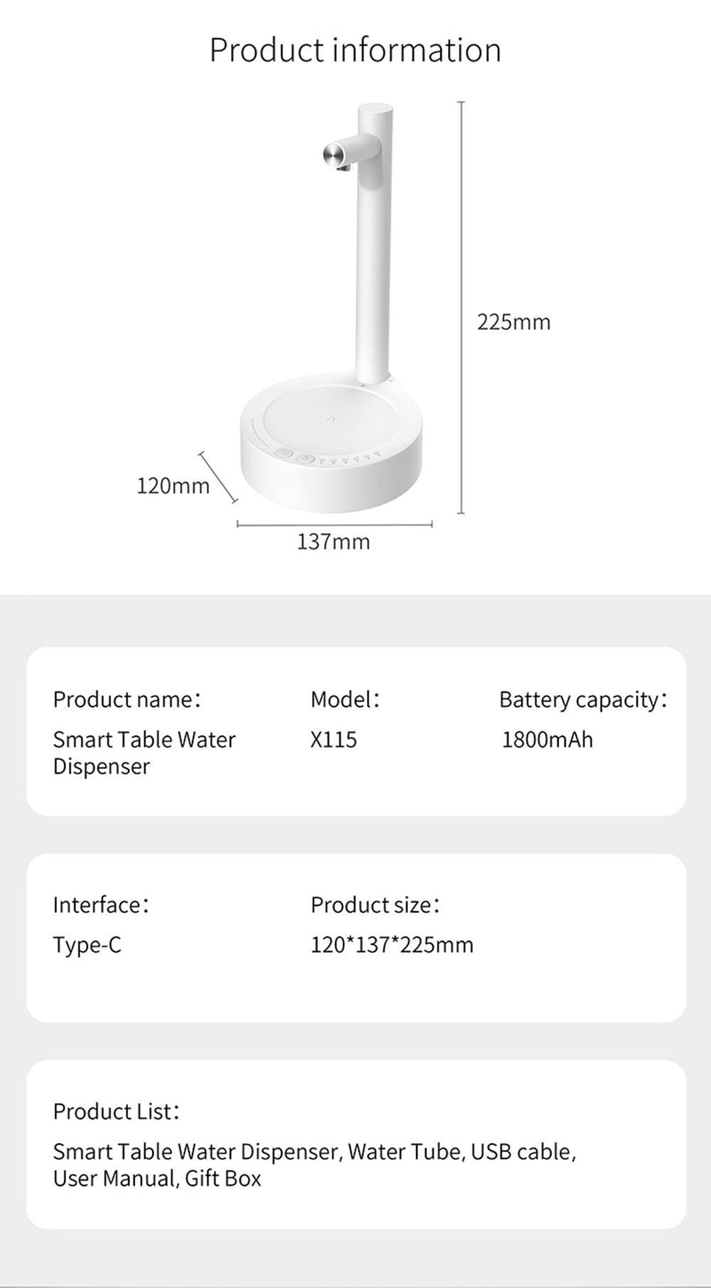 Dispensador de água inteligente portátil recarregável - Deka Express
